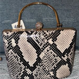 Black and White python Handbag clutch